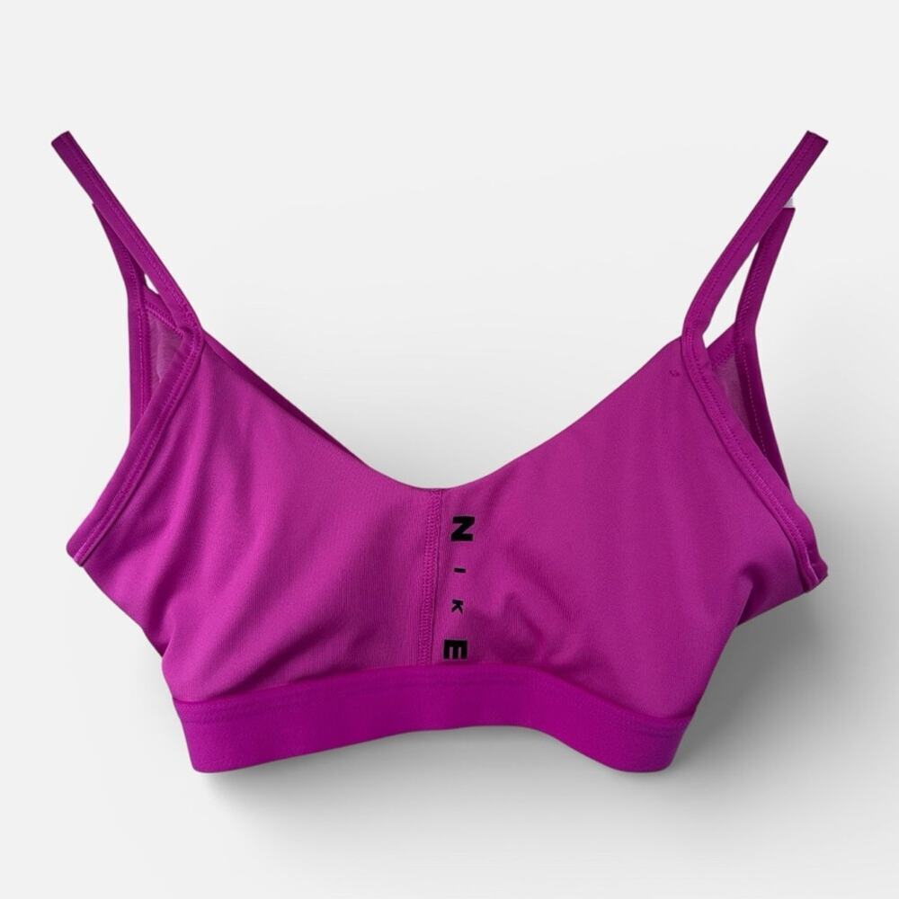 Nike Women's Dri Fit Light Support Cross Back Vibrant Magenta Sports Bra Small